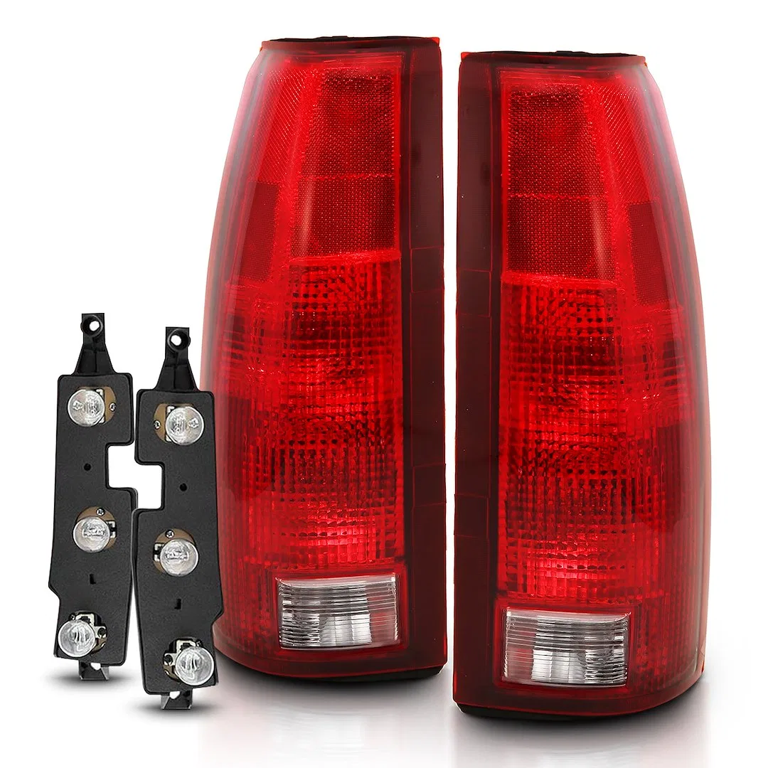 311300 – ANZO Tail Light Assembly, Red/ Clear Lens Chrome Housing Incandescent Bulb Red/ White Bulbs Set Of 2 With Ci...